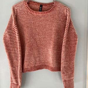 Pink and White Striped Sweater